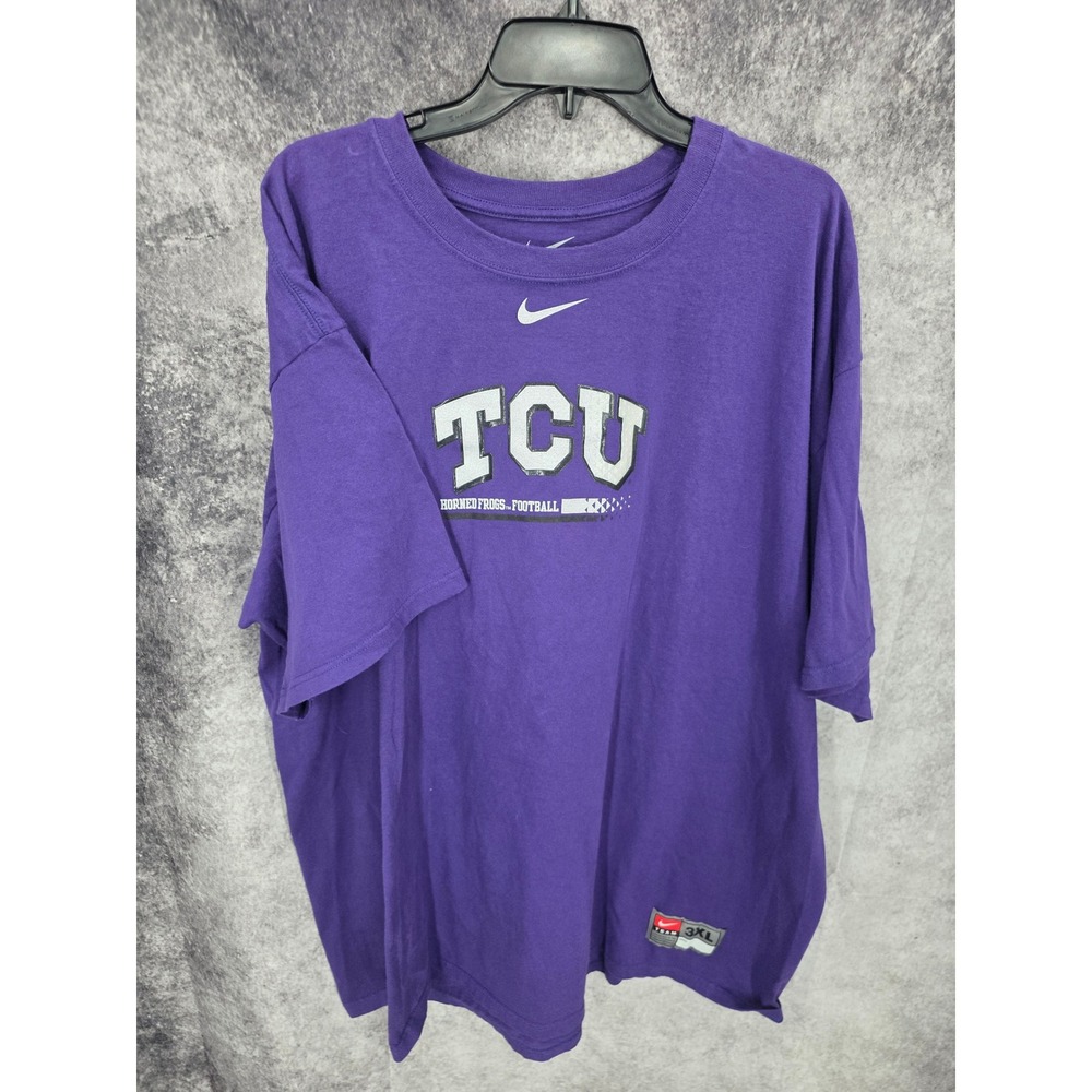 TCU Horned Frogs Football Nike T Shirt Mens 3XL Purple Loose Fit Athletic NCAA